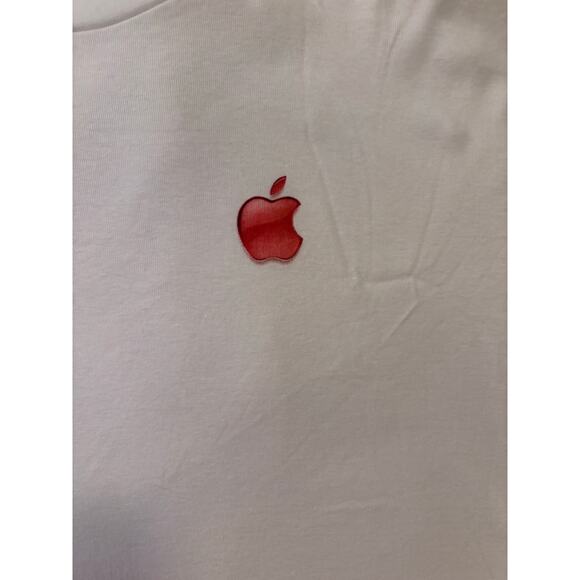 Vintage Apple Logo Mock Neck Long Sleeve Shirt – White – Size 2XL (Made in USA) - Picture 5 of 7